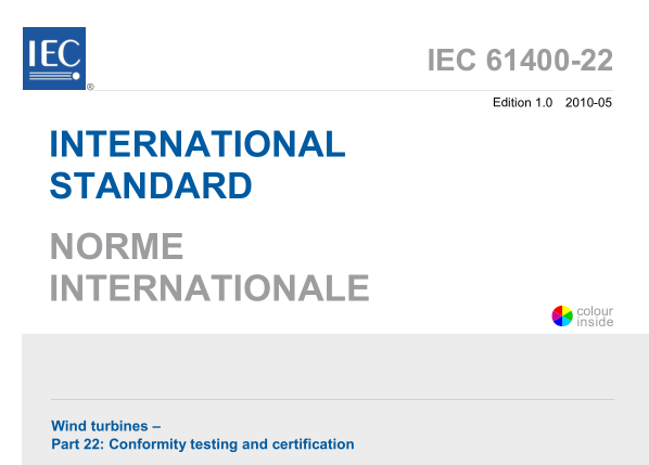 IEC 61400-22:2010 pdf download