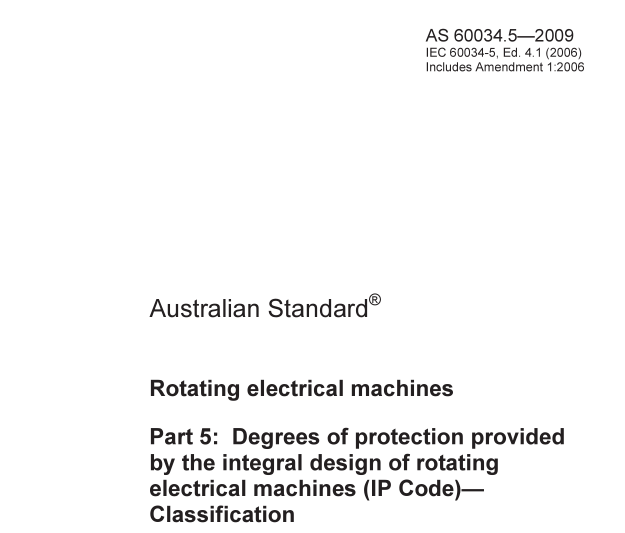 AS 60034.5:2009 pdf download