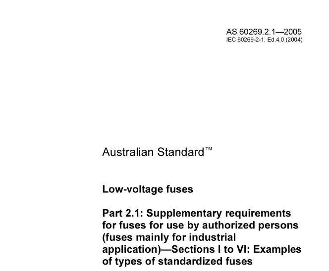 AS 60269.2.1:2005 pdf download