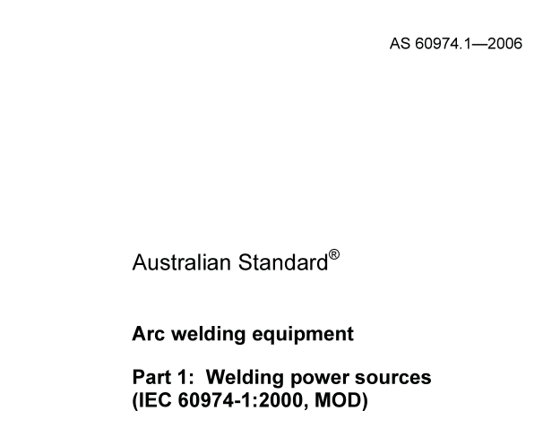 AS 60974.1:2006 pdf download