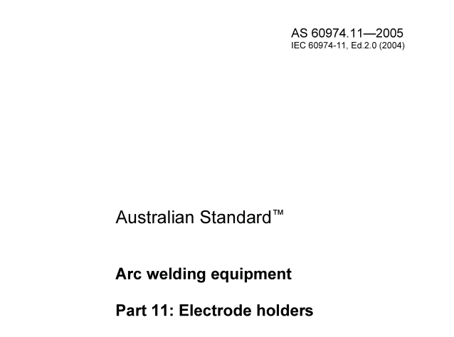 AS 60974.11:2005 pdf download