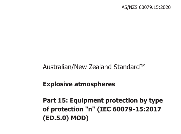 AS NZS 60079.15:2020 pdf download