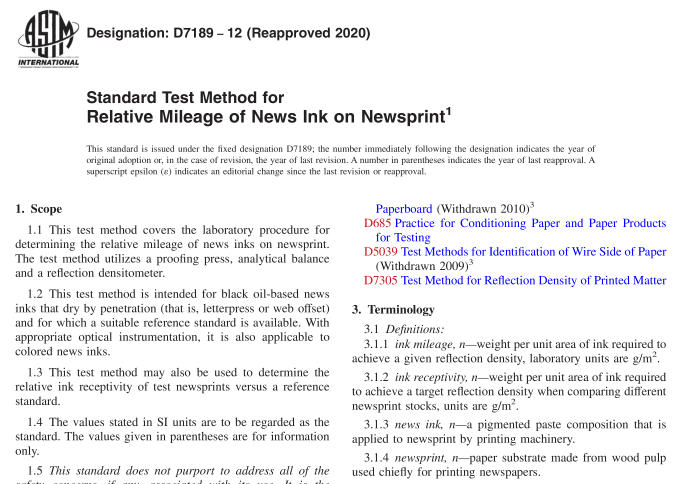 ASTM D7189-12(R2020) pdf download