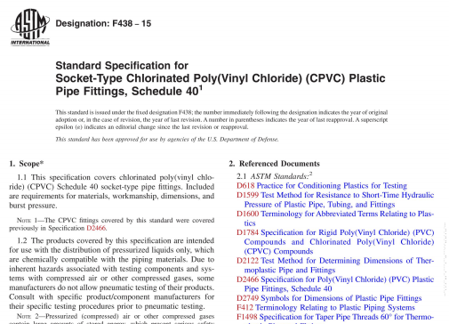 ASTM F438-15 pdf download