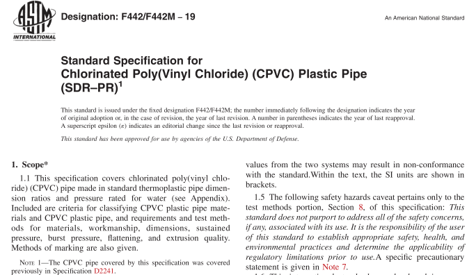 ASTM F442-19 pdf download