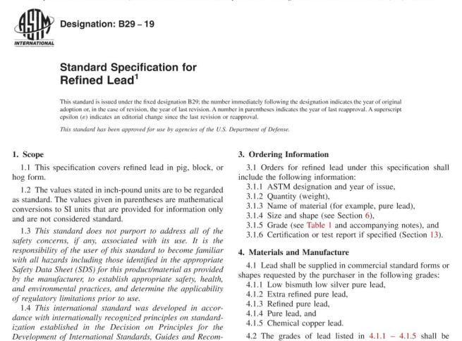 ASTM B29-19 pdf download