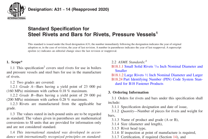 ASTM A31-14(R2020) pdf download