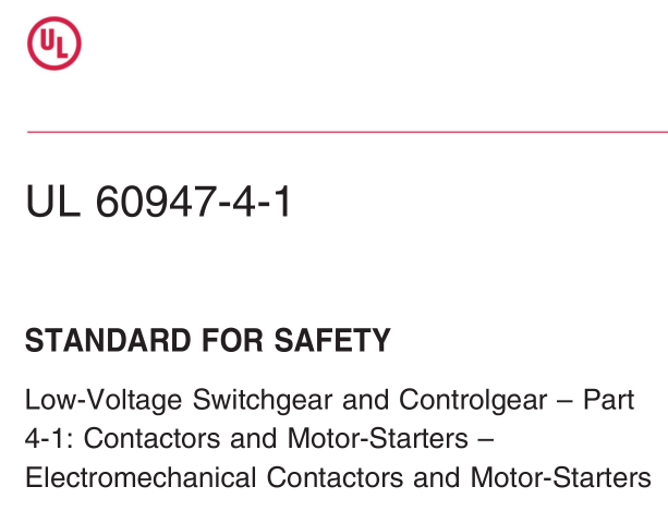 UL 60947-4-1:2017 pdf download
