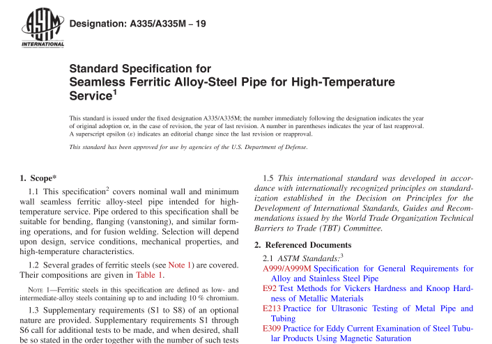 ASTM A335-19 pdf download