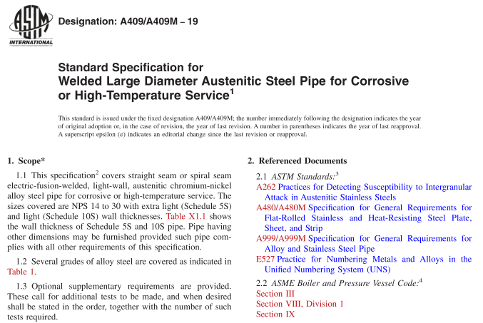 ASTM A409-19 pdf download