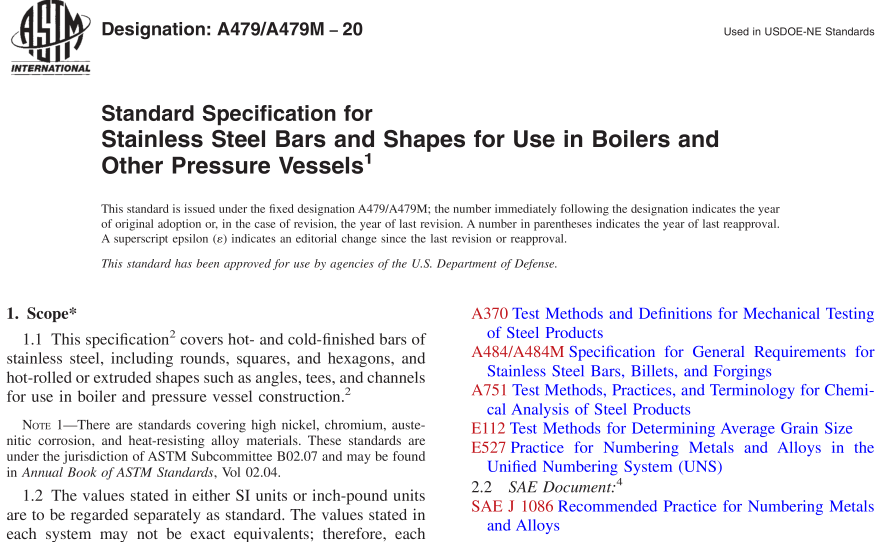 ASTM A479-20 pdf download