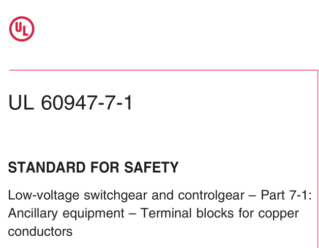 UL 60947-7-1:2017 pdf download