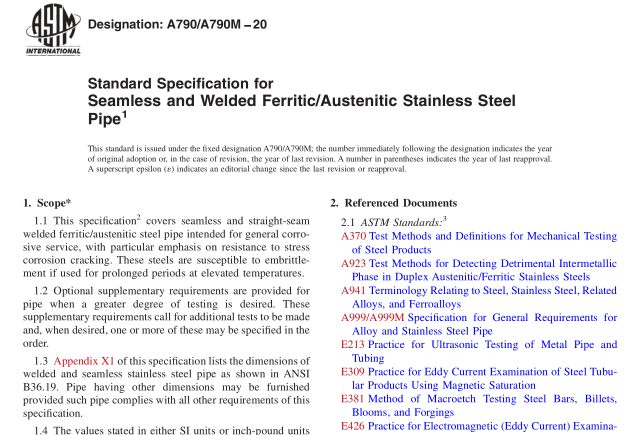 ASTM A790-20 pdf download