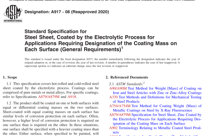 ASTM A917-08(R2020) pdf download