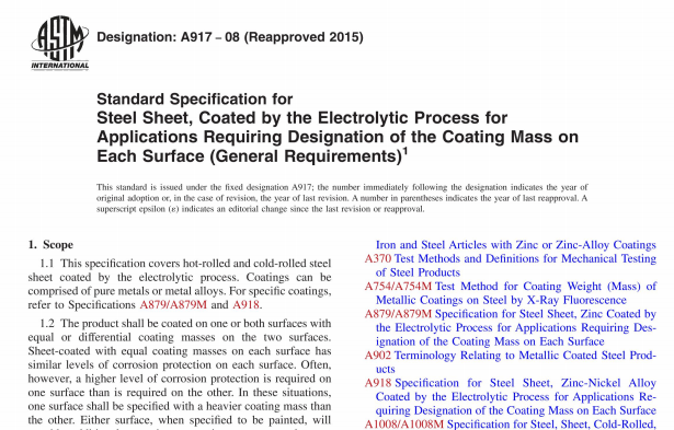 ASTM A917-08(R2015) pdf download