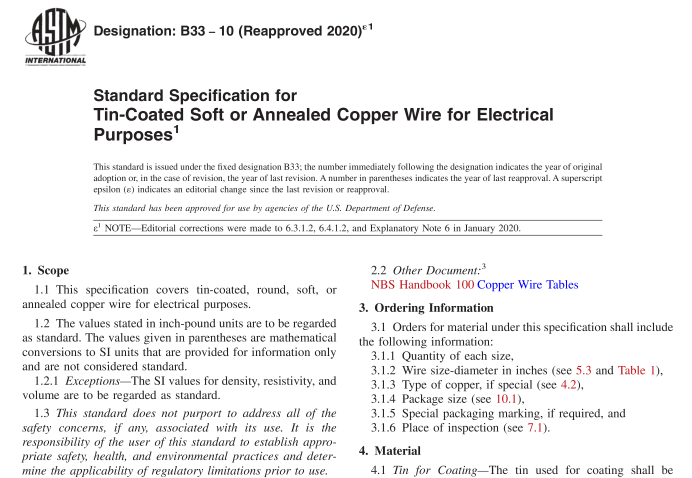 ASTM B33-10(R2020) pdf download