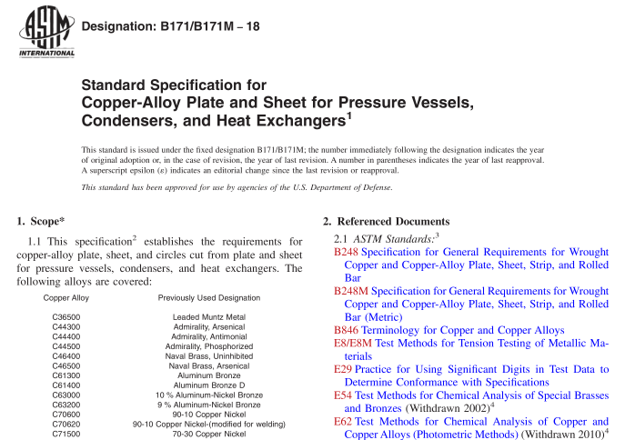 ASTM B171-18 pdf download