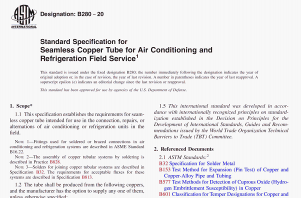 ASTM B280-20 pdf download