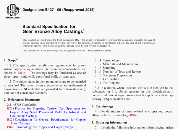 ASTM B427-09(R2015) pdf download