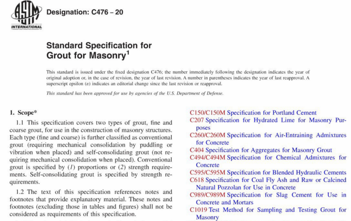 ASTM C476-20 pdf download
