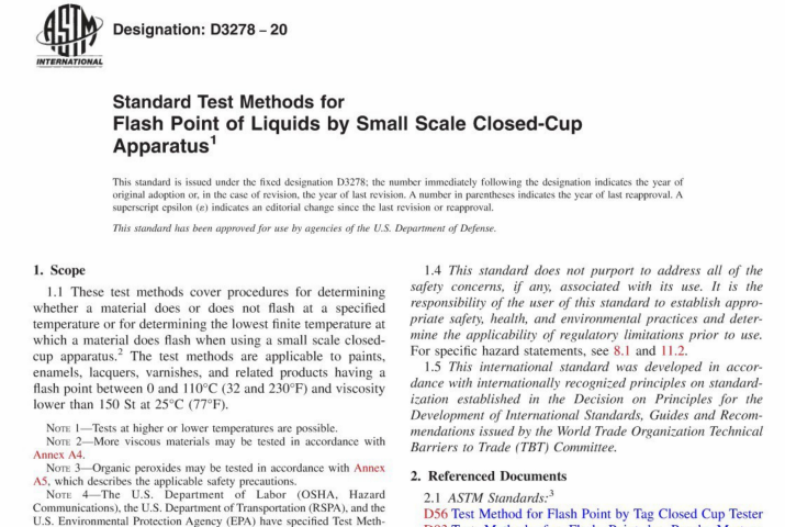 ASTM D3278-20 pdf download