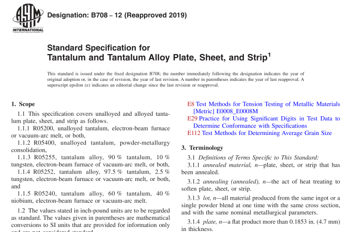 ASTM B708-12(R2019) pdf download