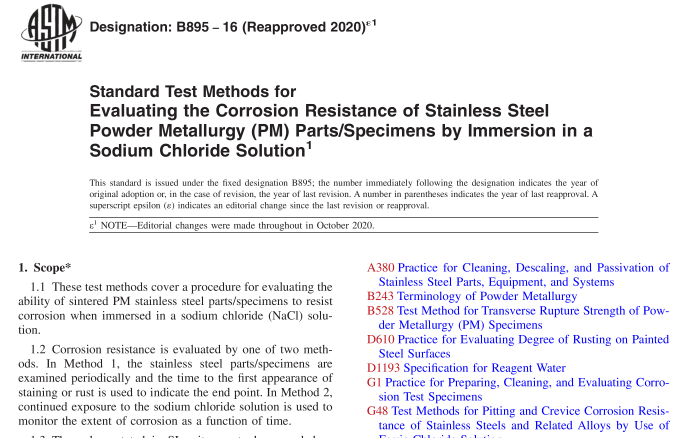 ASTM B895-16(R2020) pdf download