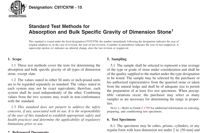ASTM C97-15 pdf download