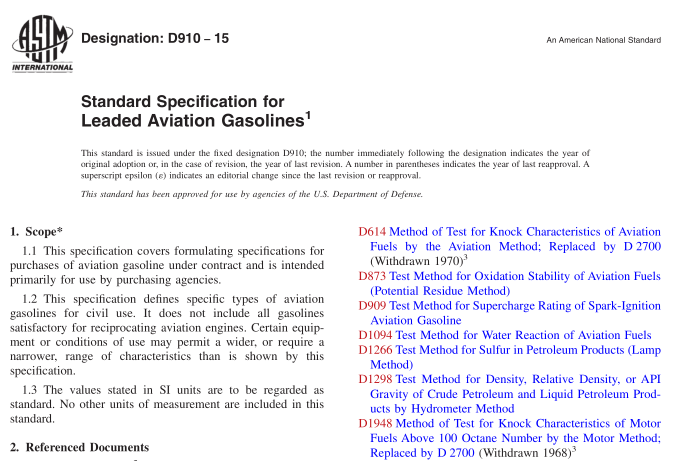 ASTM D910-15 pdf download