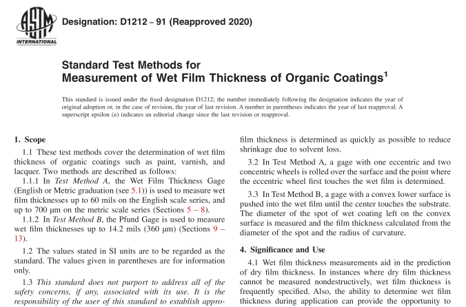 ASTM D1212-91(R2020) pdf download