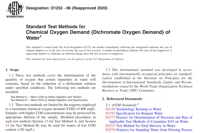 ASTM D1252-06(R2020) pdf download