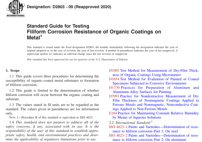 ASTM D2803-09(R2020) pdf download