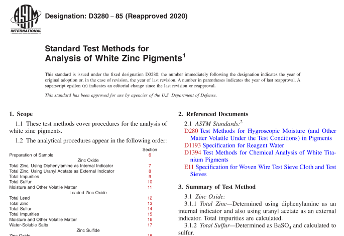 ASTM D3280-85(R2020) pdf download