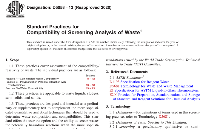 ASTM D5058-12(R2020) pdf download