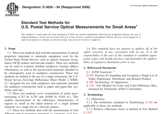 ASTM D5626-94(R2006) pdf download