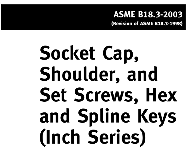 ASME B18.3:2003 pdf download