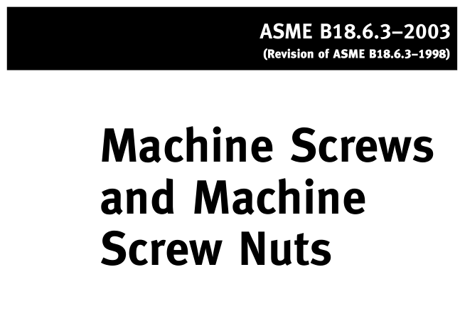 ASME B18.6.3:2003 pdf download