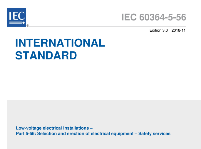 IEC 60364-5-56:2018 pdf download