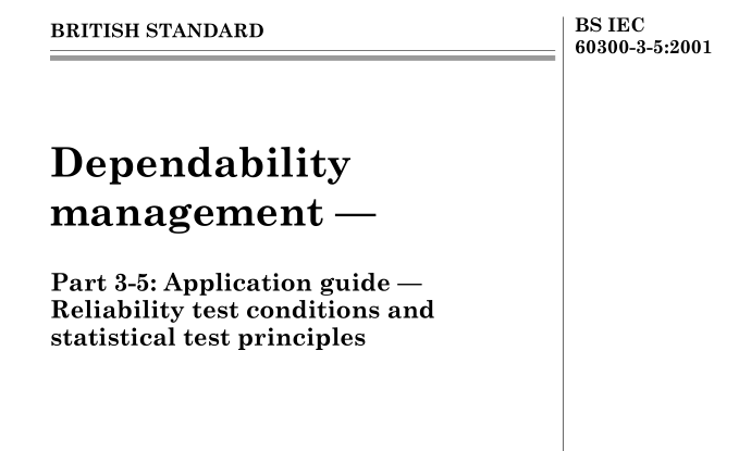 BS IEC 60300-3-5:2001 pdf download