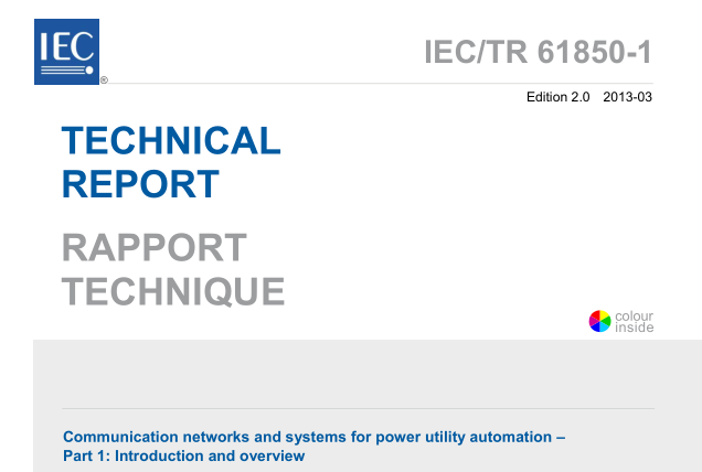 IEC TR 61850-1:2013 pdf download