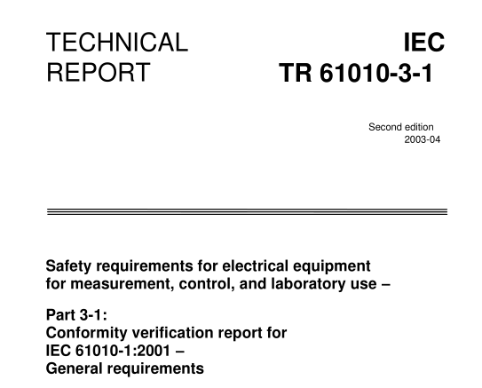 IEC TR 61010-3-1:2003 pdf download