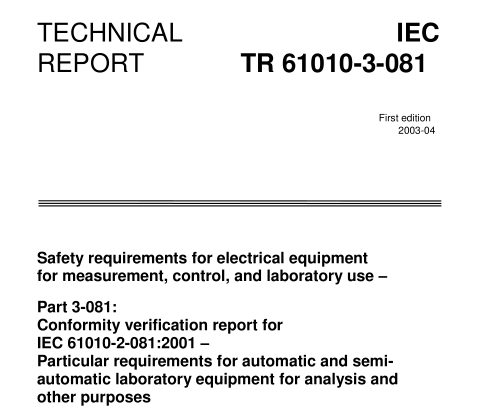 IEC TR 61010-3-081:2003 pdf download