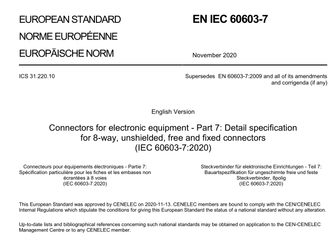 EN IEC 60603-7:2020 pdf download
