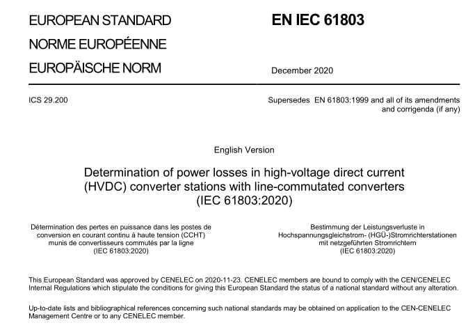 EN IEC 61803:2020 pdf download