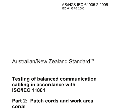 AS NZS IEC 61935.2:2006 pdf download