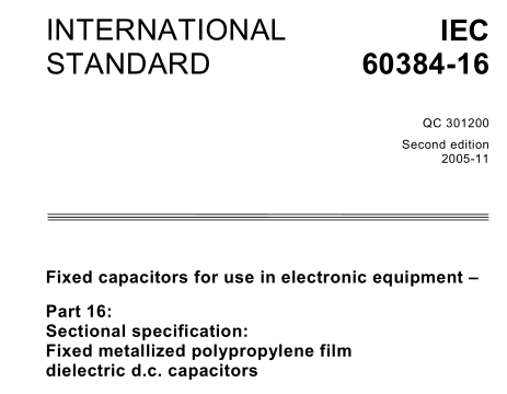 IEC 60384-16:2005 pdf download