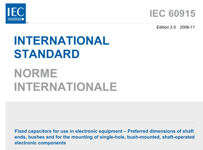 IEC 60915:2006 pdf download