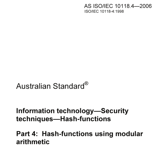 AS ISO IEC 10118.4:2006 pdf download