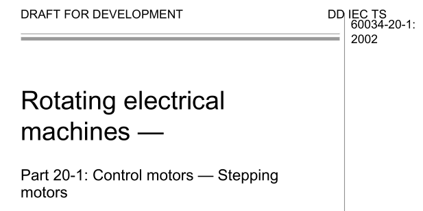 DD IEC TS 60034-20-1:2002 pdf download