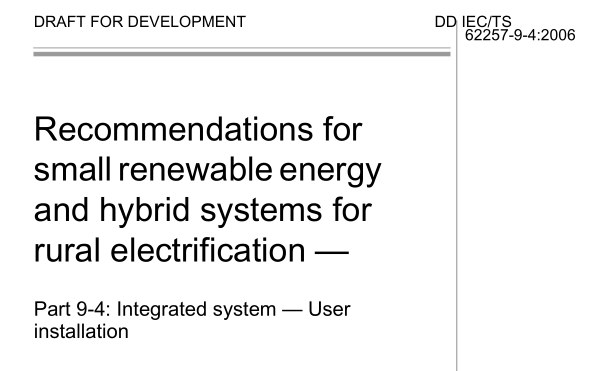 DD IEC TS 62257-9-4:2007 pdf download
